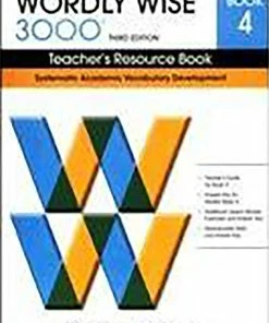 Wordly Wise 3000 Teacher's Resource Book, 3rd Edition, Grade 4 -Wordly Wise 3000 Shop 083887617X ecommfullsize