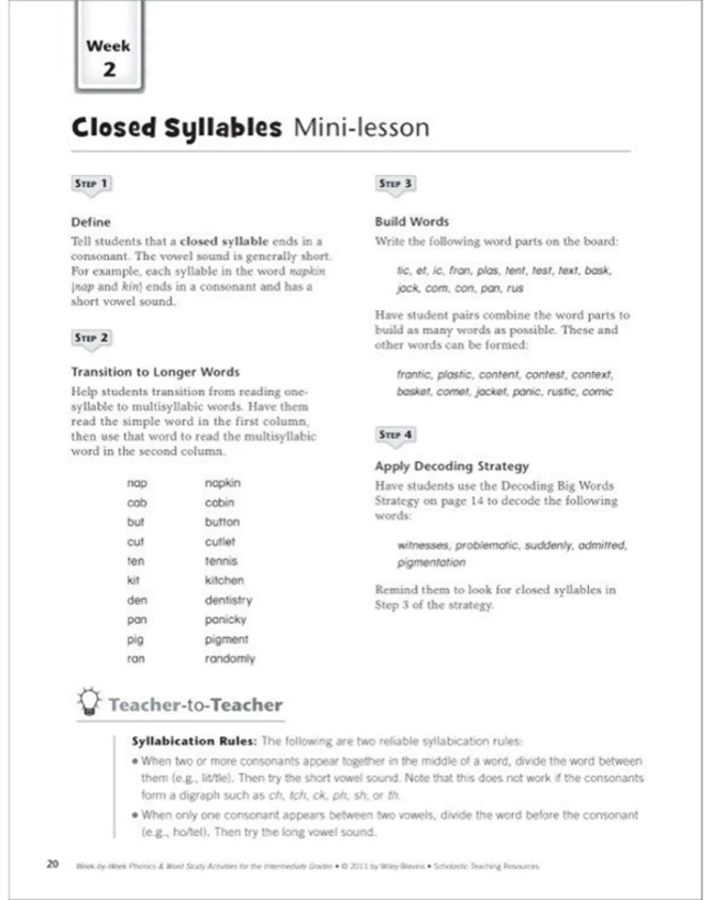 Scholastic Week By Week Phonics And Word Study For The Intermediate Grades, Grades 3-6 8 Scholastic Week By Week Phonics And Word Study For The Intermediate Grades, Grades 3-6 - Image 6