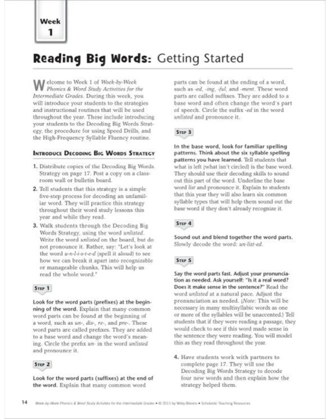 Scholastic Week By Week Phonics And Word Study For The Intermediate Grades, Grades 3-6 6 Scholastic Week By Week Phonics And Word Study For The Intermediate Grades, Grades 3-6 - Image 4