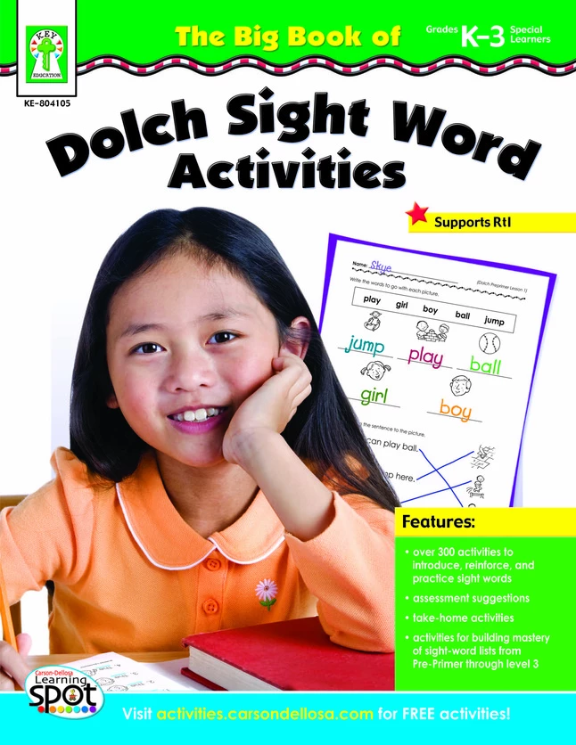 Carson Dellosa The Big Book Of Dolch Sight Word Activities Book, Grade K To 3 3 Carson Dellosa The Big Book Of Dolch Sight Word Activities Book, Grade K To 3