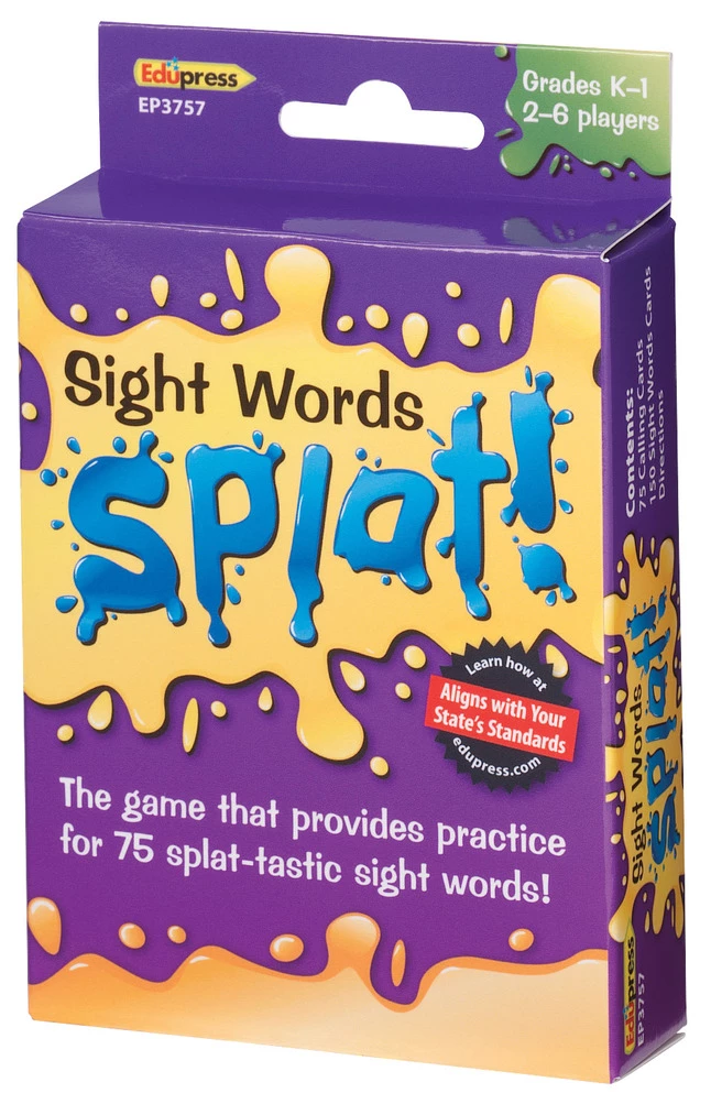 Edupress Splat Card Game, Grades K To 1 3 Edupress Splat Card Game, Grades K To 1