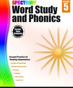 Spectrum Paperback Word Study And Phonics Workbook, Grade 5, Ages 10 To 11, 176 Pages