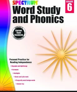 Spectrum Paperback Word Study And Phonics Workbook, Grade 6, Ages 11 To 12, 168 Pages