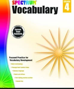 Spectrum Paperback Vocabulary Workbook, Grade 4, Ages 9 To 10, 160 Pages