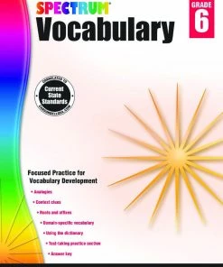 Spectrum Paperback Vocabulary Workbook, Grade 6, Ages 11 To 12, 160 Pages