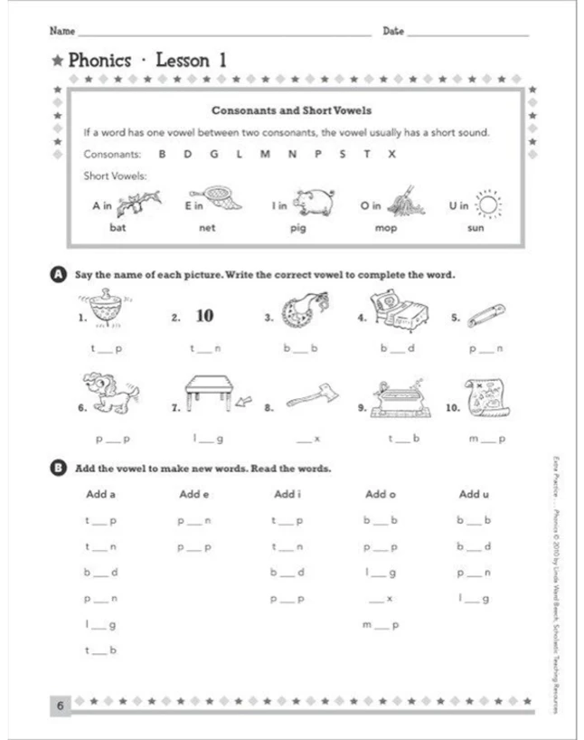 Scholastic Extra Practice For Struggling Readers: Phonics Book, Grades 3 - 6 6 Scholastic Extra Practice For Struggling Readers: Phonics Book, Grades 3 - 6 - Image 4
