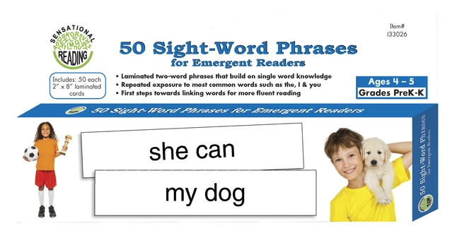 Crystal Springs Books 50 Sight Word Phrases For Emergent And Struggling Readers, Grades PreK-K 3 Crystal Springs Books 50 Sight Word Phrases For Emergent And Struggling Readers, Grades PreK-K
