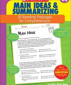 Scholastic Reading Passages For Comprehension, Main Ideas And Summarizing