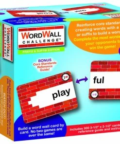 Mind Sparks WordWall Challenge Card Game, Prefixes & Suffixes, 300 Cards