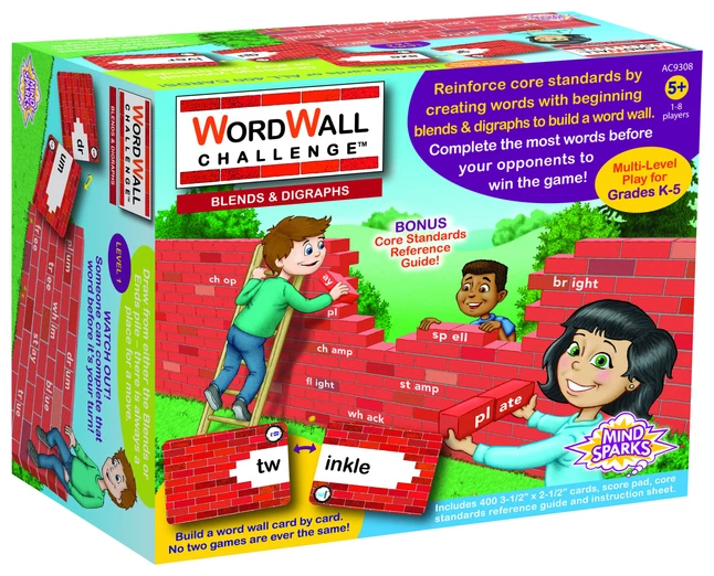 Mind Sparks WordWall Challenge Card Game, Blends & Digraphs 3 Mind Sparks WordWall Challenge Card Game, Blends & Digraphs