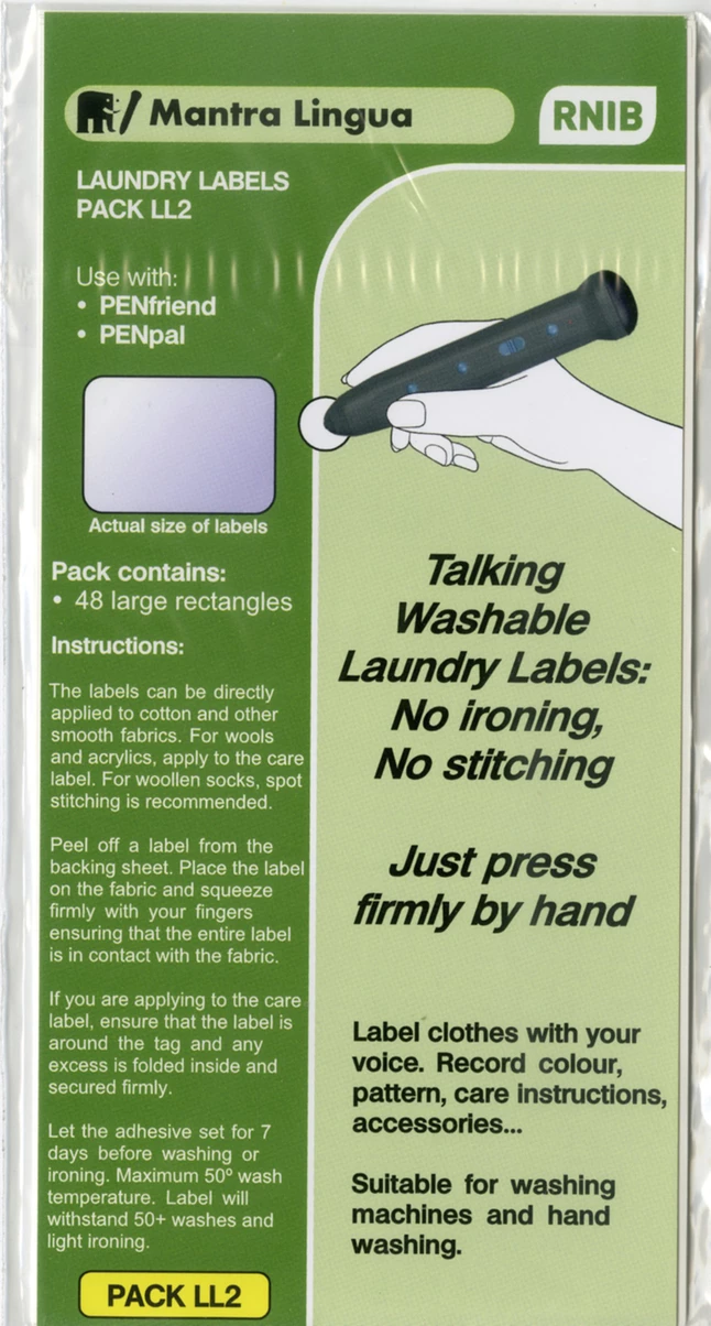 Mantra Lingua Talking Laundry Labels, Set 2, 48 Labels 3 Mantra Lingua Talking Laundry Labels, Set 2, 48 Labels