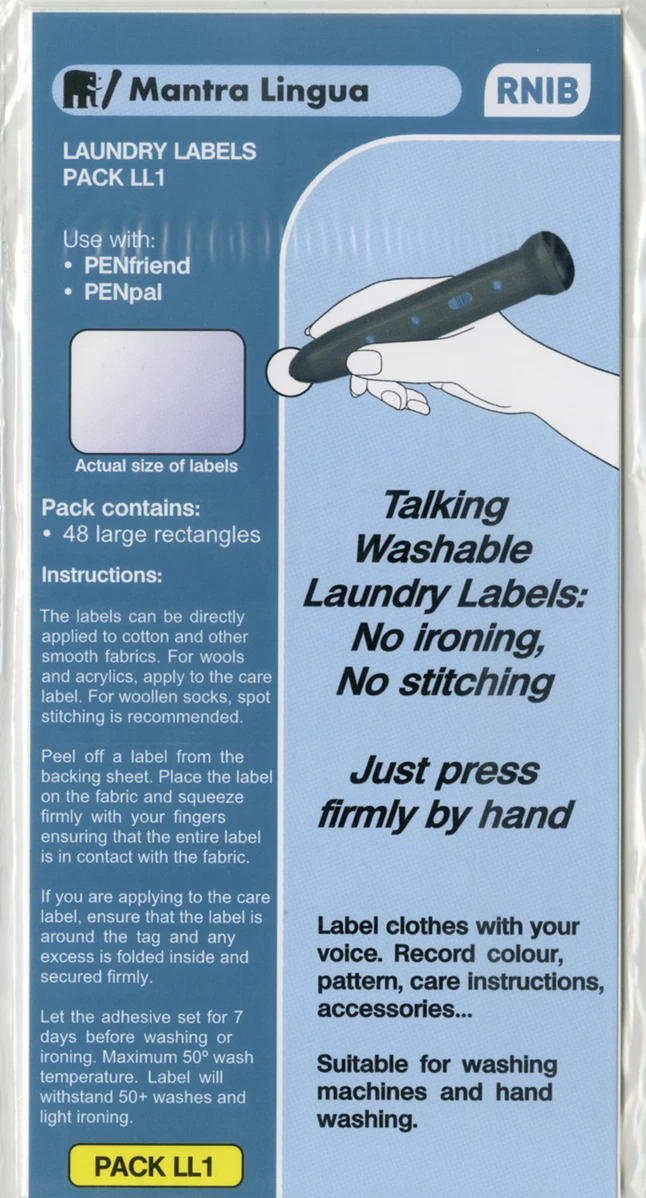 Mantra Lingua Talking Laundry Labels, Set 1, 48 Labels 3 Mantra Lingua Talking Laundry Labels, Set 1, 48 Labels