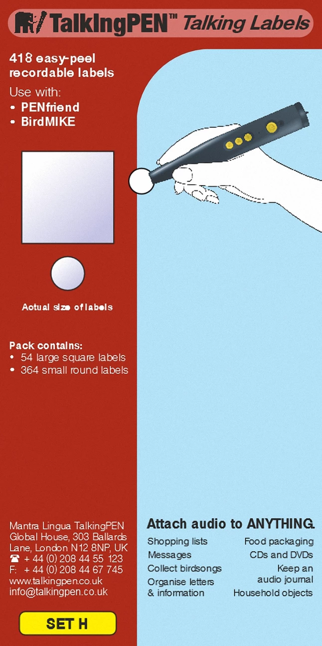 Mantra Lingua PENPal Talking Label Stickers, Set H, 418 Labels 3 Mantra Lingua PENPal Talking Label Stickers, Set H, 418 Labels