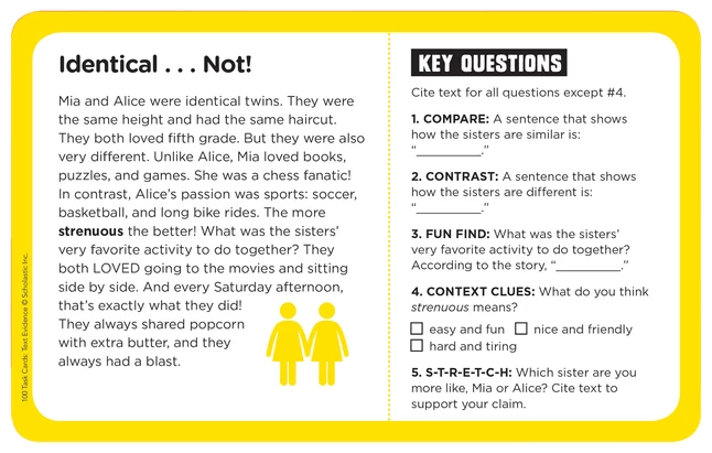 Scholastic 100 Task Cards In A Box: Text Evidence, Grades 4 To 6 4 Scholastic 100 Task Cards In A Box: Text Evidence, Grades 4 To 6 - Image 3