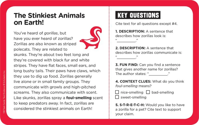 Scholastic 100 Task Cards In A Box: Text Evidence, Grades 4 To 6 5 Scholastic 100 Task Cards In A Box: Text Evidence, Grades 4 To 6 - Image 4