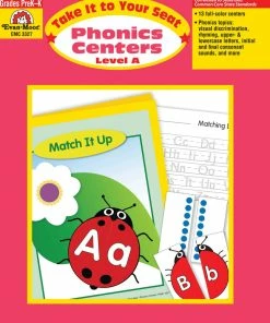 Evan-Moor Evan Moor Take It To Your Seat Phonics Centers Level A, Grades PreK To K