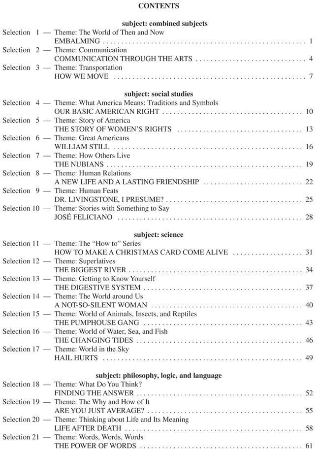 Readng Comp, Erc Mrc Reading Comprehension, Workbook, Book 6 3 Readng Comp, Erc Mrc Reading Comprehension, Workbook, Book 6