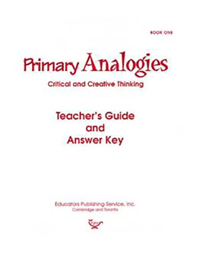 Primary Analogies Book 1, Teacher's Guide 3 Primary Analogies Book 1, Teacher's Guide