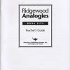 Ridgewood Analogies, Book 5, Answer Key