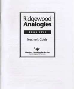 Ridgewood Analogies, Book 5, Answer Key