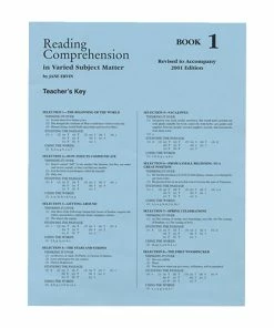 Readng Comp, Erc Mrc Reading Comprehension, Answer Key, Book 1