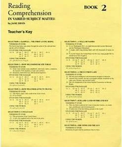 Readng Comp, Erc Mrc Reading Comprehension, Answer Key, Book 2
