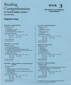 Readng Comp, Erc Mrc Reading Comprehension, Answer Key, Book 3